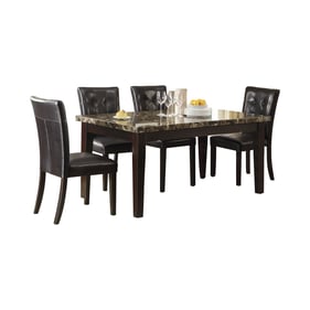 Home Elegance Teague Brown Espresso 5pc Dining Room Set