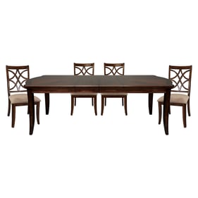 Home Elegance Keegan Cherry Brown 5pc Dining Room Set