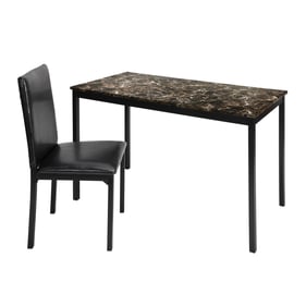 Home Elegance Tempe Black Brown Writing Desk and Chair