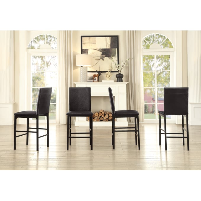 4 Home Elegance Tempe Black Brown Counter Height Chairs HE-2601-24