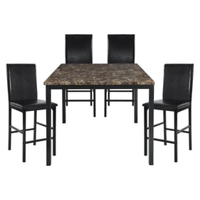 Home Elegance Tempe Brown Black 5pc Counter Height Set