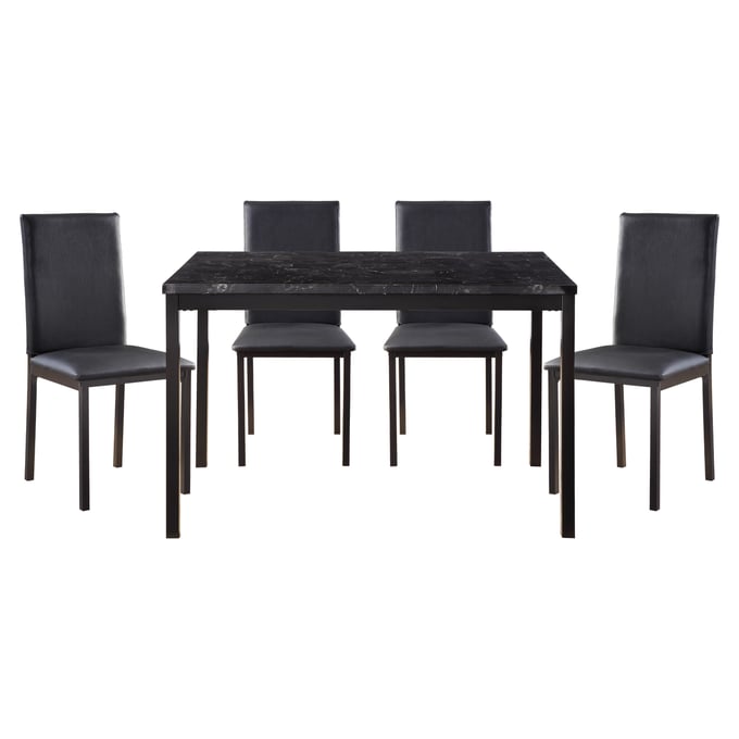 Home Elegance Tempe Black 5pc Dining Room Set HE-2601BK-48-5S1-SET