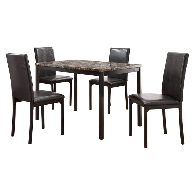 Home Elegance Tempe Black Brown 5pc Dining Room Set HE-2601DN-S