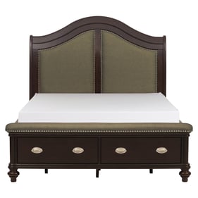 Home Elegance Marston Cherry Queen Sleigh Platform Bed