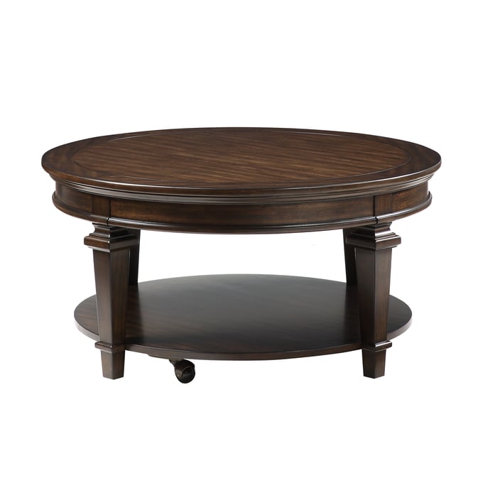 Home Elegance Tobias Brown Round Cocktail Table HE-3681-01RD