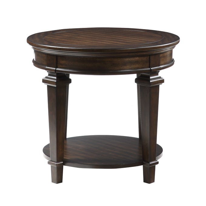 Home Elegance Tobias Brown Round End Table HE-3681-04RD