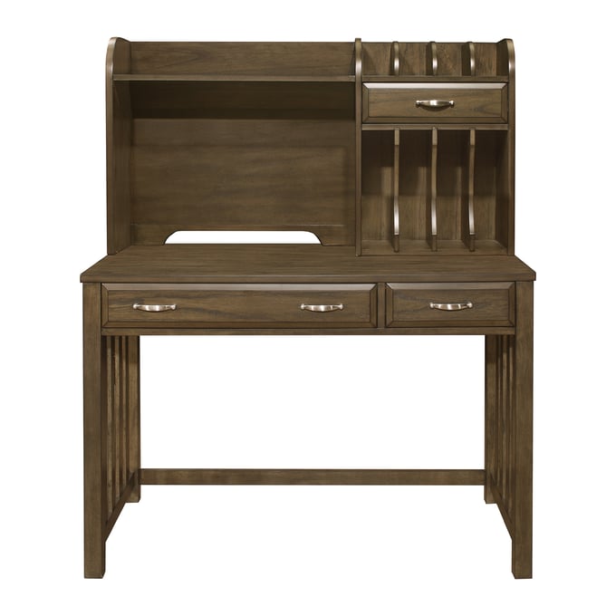 Home Elegance Blanche Brown Desk with Hutch HE-4522-14-SET