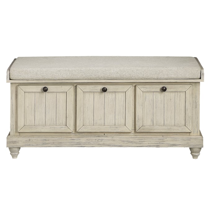 Home Elegance Woodwell White Lift Top Storage Bench HE-4586W