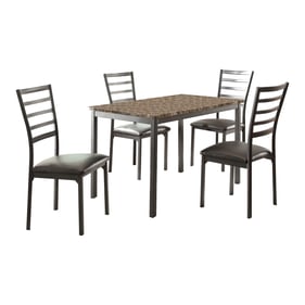 Home Elegance Flannery Brown Black 5pc Dining Room Set