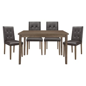 Home Elegance Ahmet Brown 5pc Dining Room Set