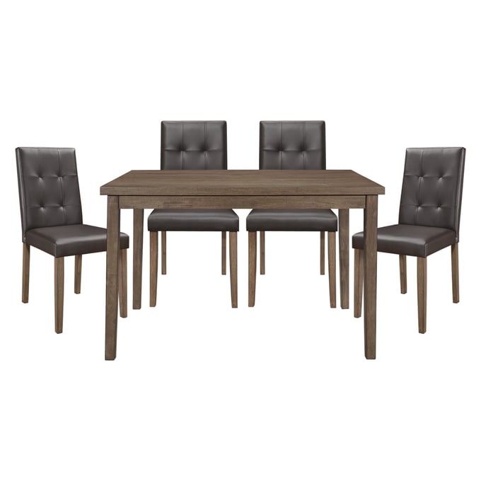 Home Elegance Ahmet Brown 5pc Dining Room Set HE-5039BR-48-5-SET