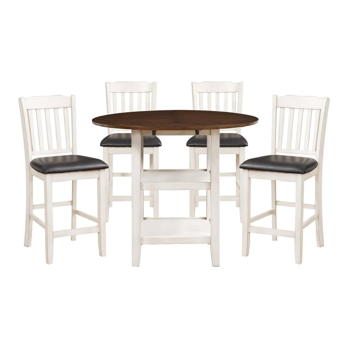 Home Elegance Kiwi White Cherry 5pc Counter Height Set HE-5162WW-36-5