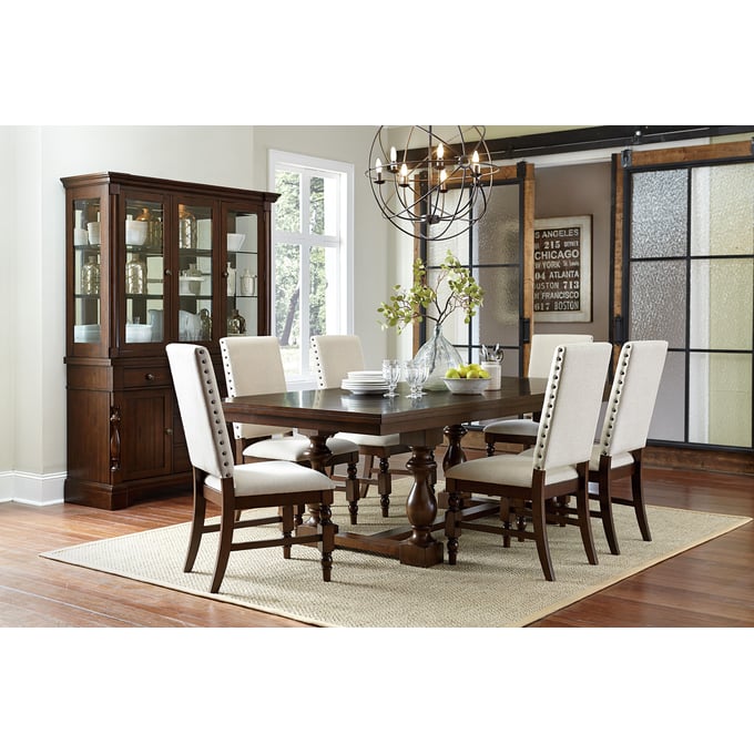 Home Elegance Yates Dark Oak 7pc Dining Room Set HE-5167-96-DR-S