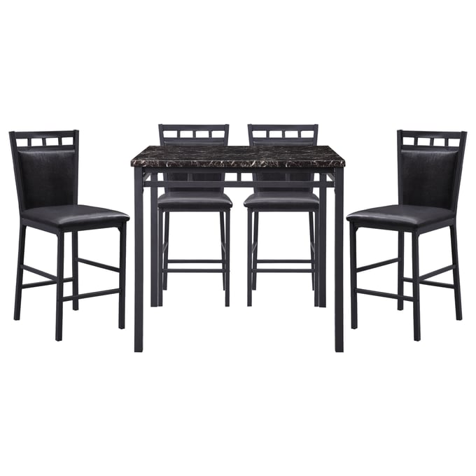 Home Elegance Olney Brown Black 5pc Counter Height Set HE-5275-36