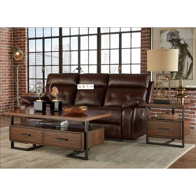 Home Elegance Sedley Walnut 3pc Coffee Table Set HE-5415-OCT-S1