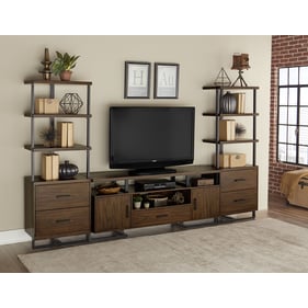 Home Elegance Sedley Brown Black 3pc Entertainment Center