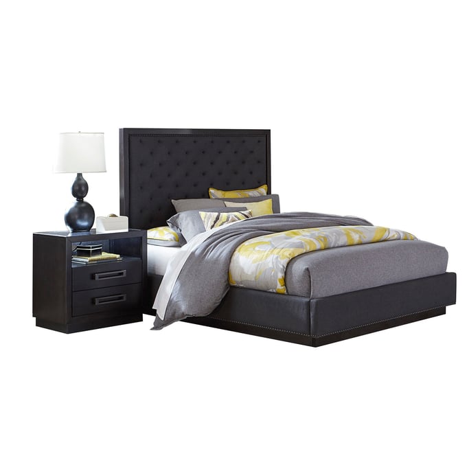 Home Elegance Larchmont Charcoal 4pc Bedroom Set With Queen Bed HE-5424-BR-S3