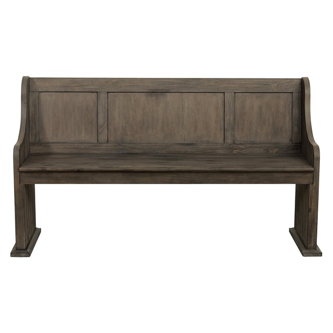 Home Elegance Toulon Brown Dark Oak Bench with Curved Arms HE-5438-14A