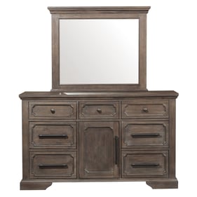 Home Elegance Toulon Wire Brushed Dresser and Mirror