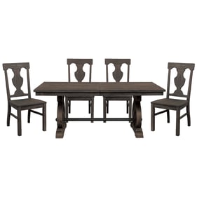 Home Elegance Toulon Brown Dark Oak 5pc Dining Room Set