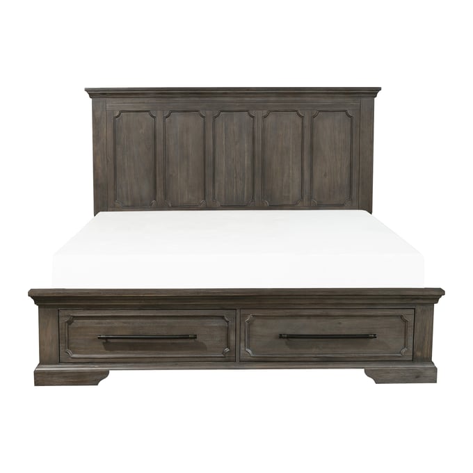 Home Elegance Toulon Brown Dark Oak King Storage Bed HE-5438K-1EK