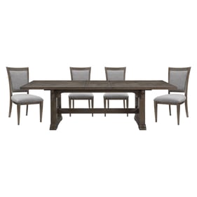 Home Elegance Sarasota Brown Oak Gray 5pc Dining Room Set