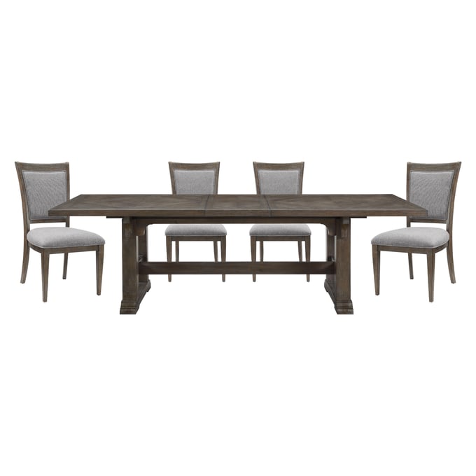 Home Elegance Sarasota Brown Oak Gray 5pc Dining Room Set HE-5441-102-5-SET