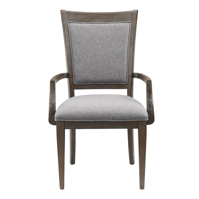 2 Home Elegance Sarasota Brown Oak Gray Arm Chairs HE-5441A