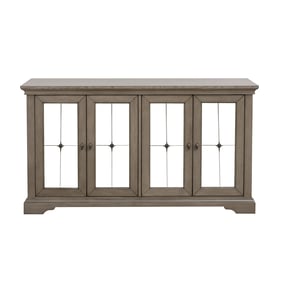 Home Elegance Vermillion Taupe Gray Beige Server with Mirrored Door