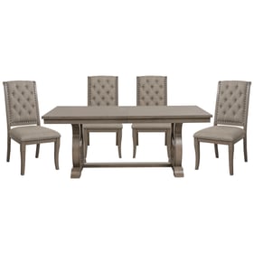 Home Elegance Vermillion Gray Taupe Beige 5pc Dining Room Set