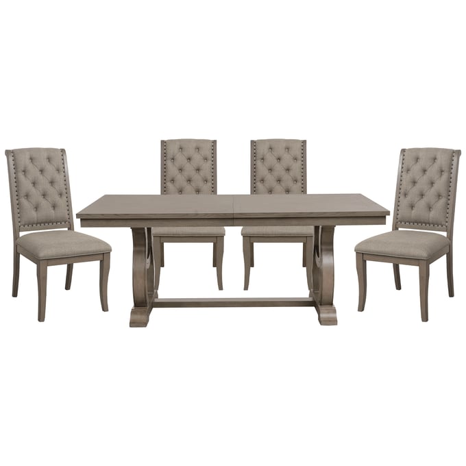 Home Elegance Vermillion Gray Taupe Beige 5pc Dining Room Set HE-5442-96-5-SET