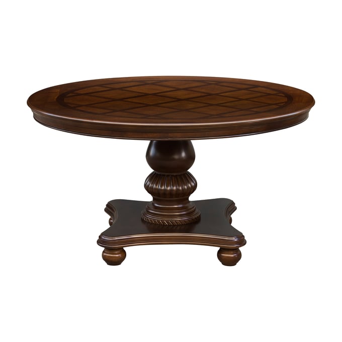 Home Elegance Lordsburg Brown Cherry Round Dining Table HE-5473-54