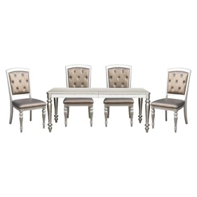 Home Elegance Orsina Gold Silver Champagne 5pc Dining Room Set