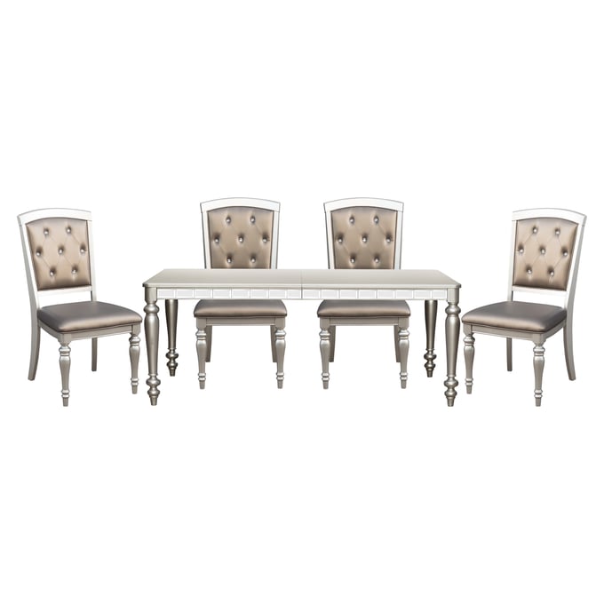 Home Elegance Orsina Gold Silver Champagne 5pc Dining Room Set HE-5477N-96-5