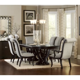 Home Elegance Savion Espresso Beige 7pc Dining Room Set