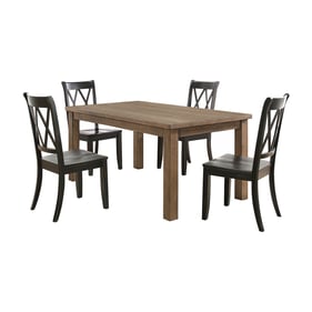 Home Elegance Janina Natural Black Teal 5pc Dining Room Set