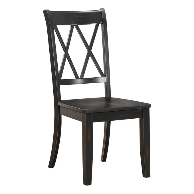 2 Home Elegance Janina Black Side Chairs HE-5516BKS