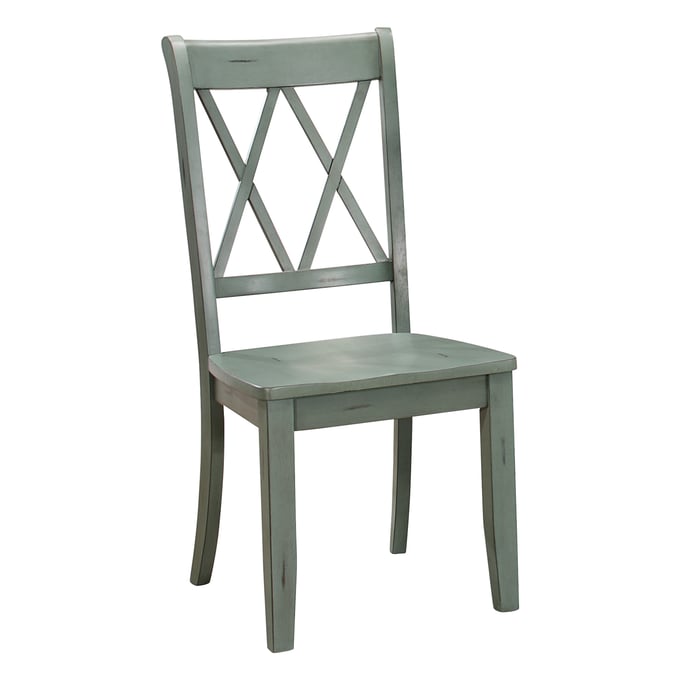 2 Home Elegance Janina Teal Side Chairs HE-5516TLS