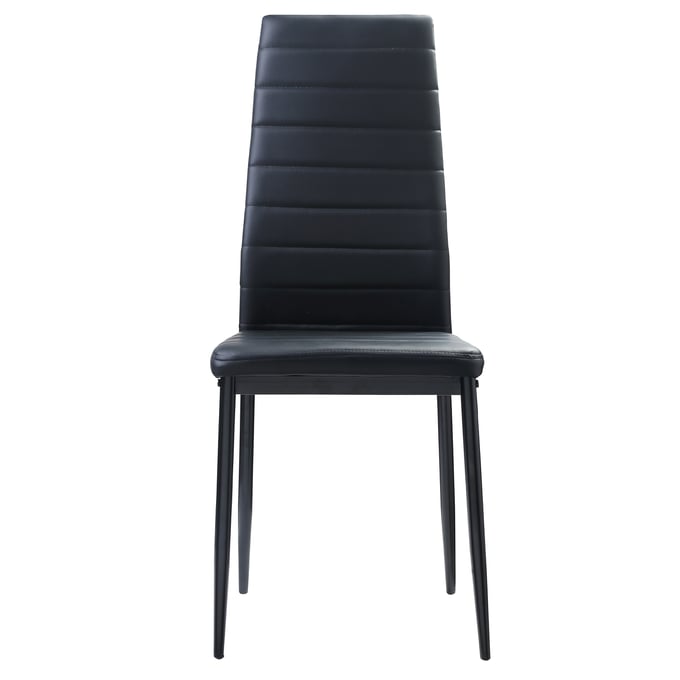 2 Home Elegance Florian Black Side Chairs HE-5538BKS