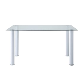 Home Elegance Florian White Silver Dining Table