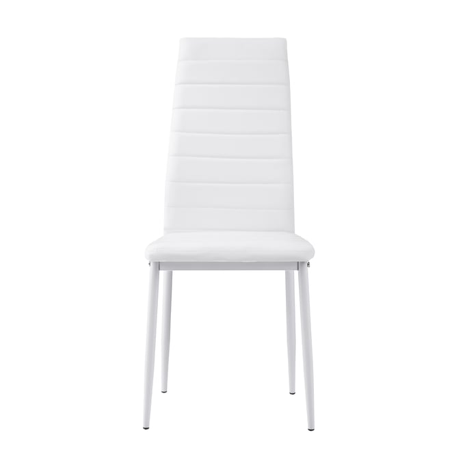 2 Home Elegance Florian Champagne White Side Chairs HE-5538WS