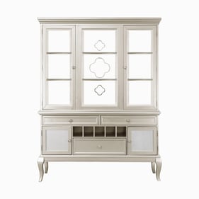 Home Elegance Crawford Gold Silver Champagne Gray Buffet and Hutch