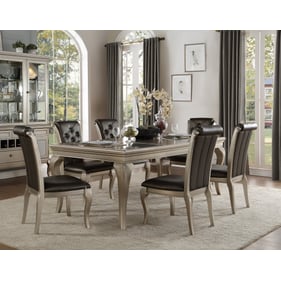 Home Elegance Crawford Gold Silver Champagne Gray 7pc Dining Room Set