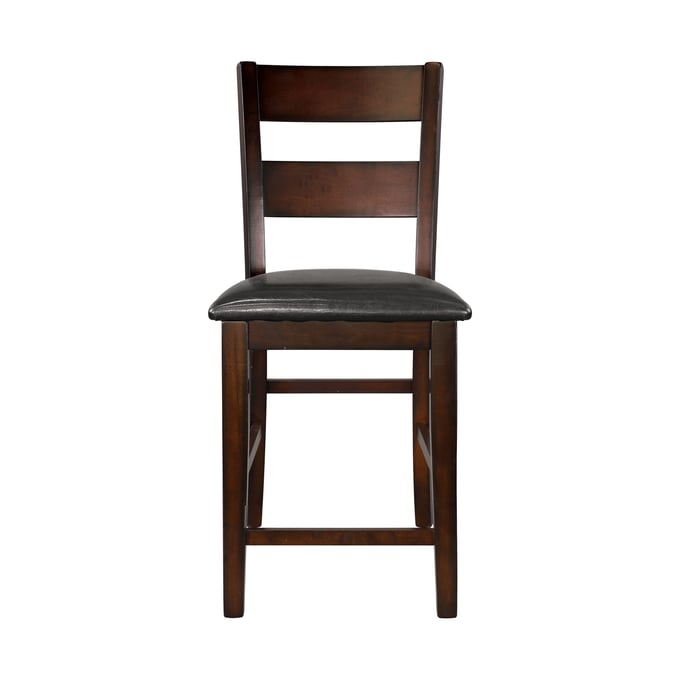 2 Home Elegance Mantello Brown Cherry Counter Height Chairs HE-5547-24