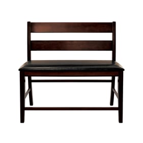 Home Elegance Mantello Brown Cherry Counter Height Bench with Back