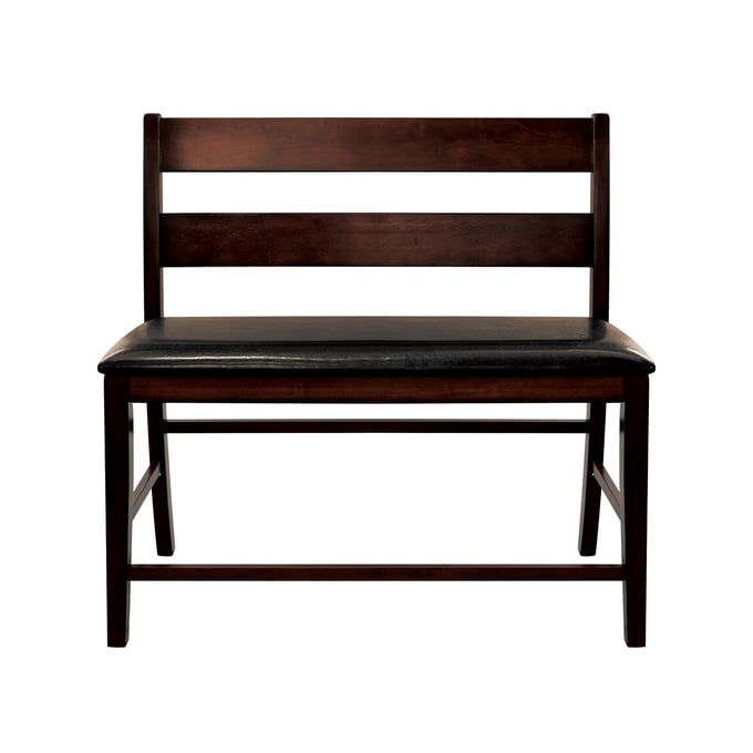 Home Elegance Mantello Brown Cherry Counter Height Bench with Back HE-5547-24BH