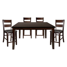 Home Elegance Mantello Cherry Brown 5pc Counter Height Set