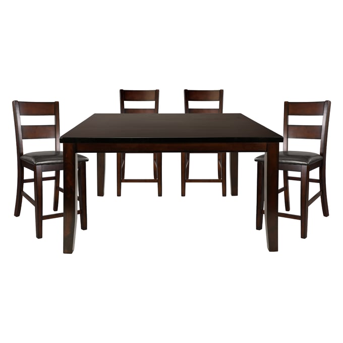 Home Elegance Mantello Cherry Brown 5pc Counter Height Set HE-5547-36-5