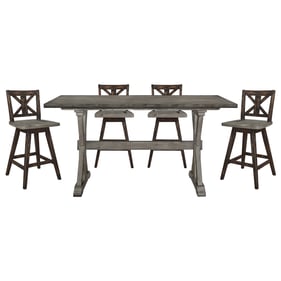 Home Elegance Amsonia Gray Black 5pc Counter Height Set