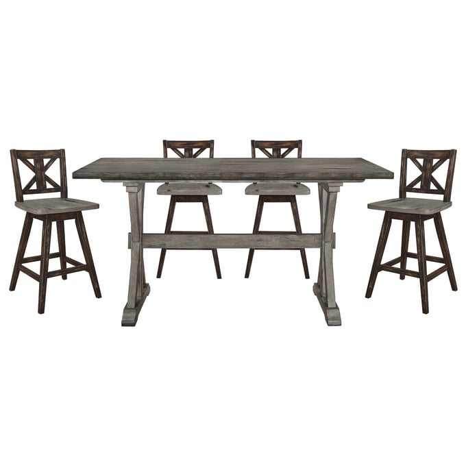 Home Elegance Amsonia Gray Black 5pc Counter Height Set HE-5602-36-5BK